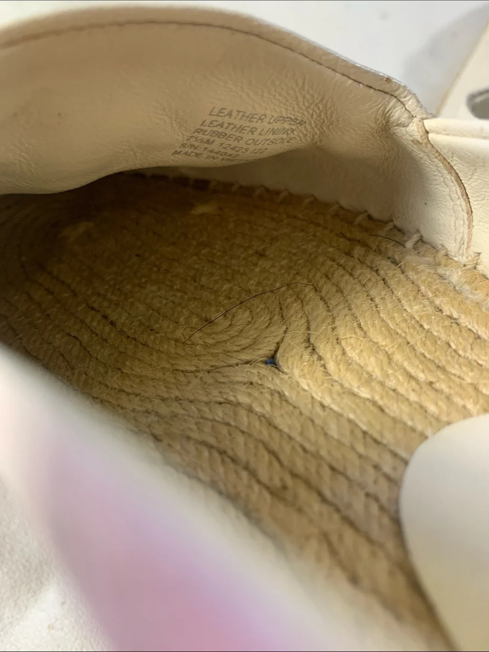 Tory Burch Ines Cream Leather Espadrille Slip-On Flats with Braided Logo Detail